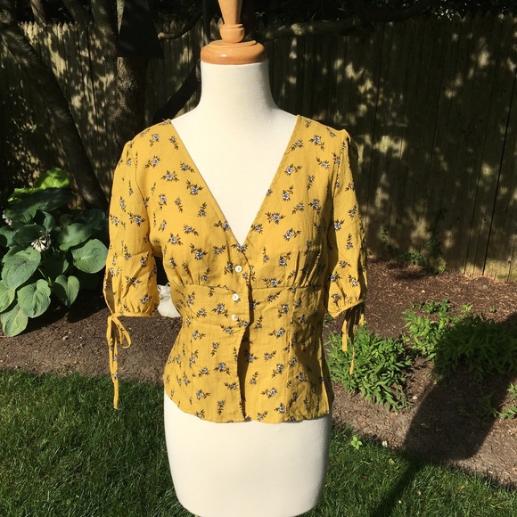 etophe studios Gold Floral Blouse - Picture 1 of 3